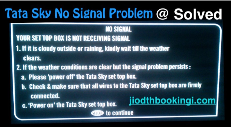 Tata Sky No Signal Problem